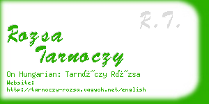 rozsa tarnoczy business card